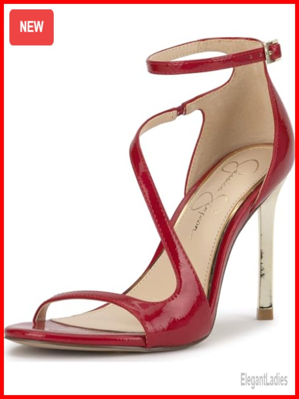 Faux Leather Stiletto Heel Heeled Sandals Open Toe Ankle Strap